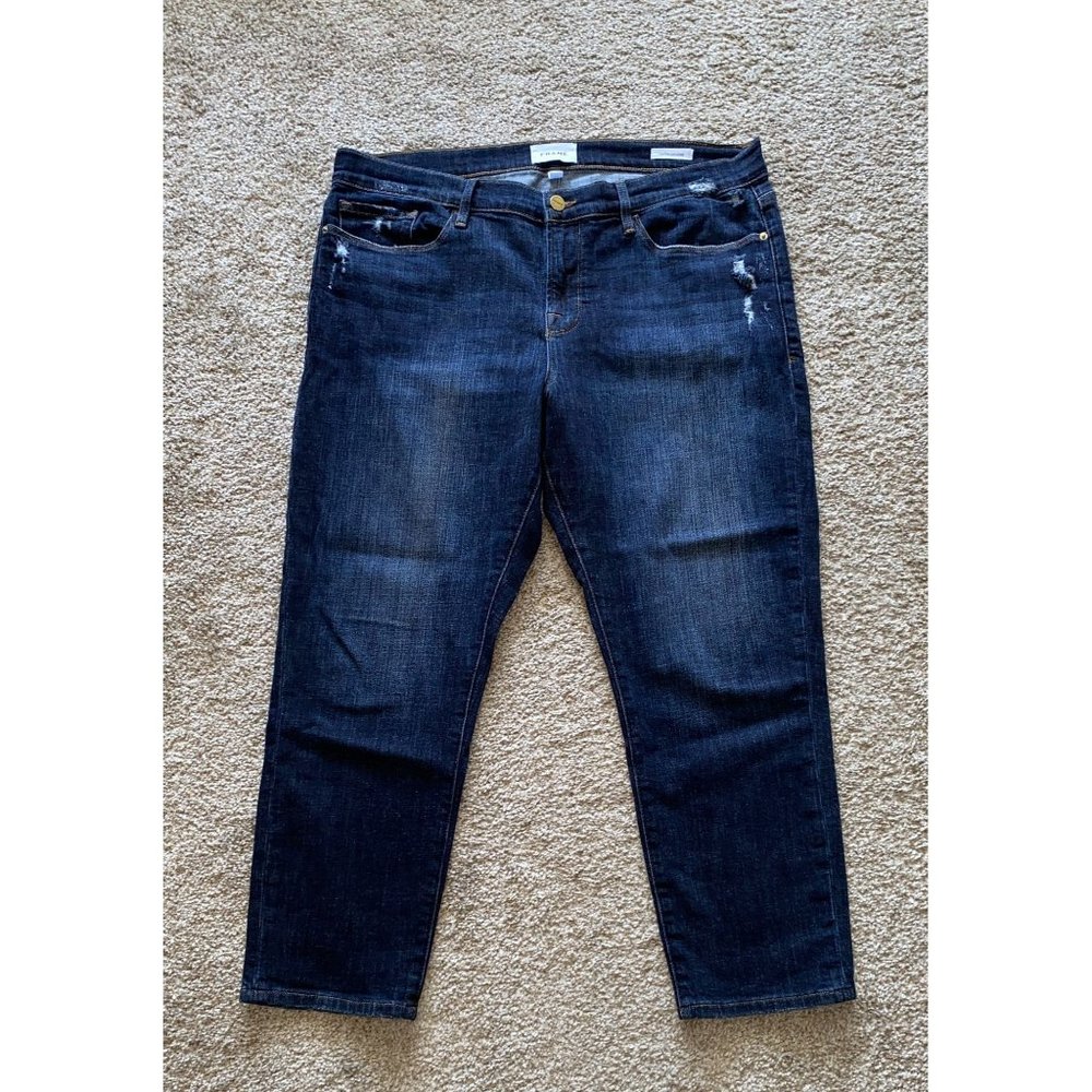 FRAME Le Garcon Crop Comfort Stretch Blue Jean Plus Size 33